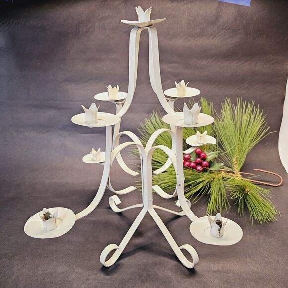 Hallmark? Metal Christmas Tree Candle Taper Holder Decoration Table Top 14" High - Picture 1 of 12